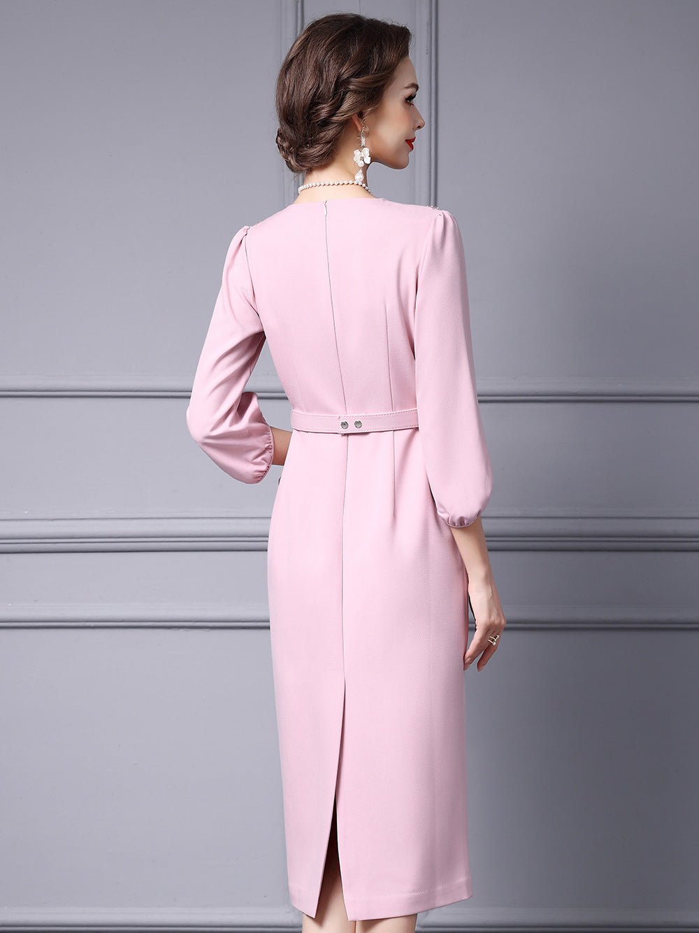 Zhili 2026 Women's New Spring Dress, Super Stylish with Hand-Applied Rhinestones, High-End Feel, Slim-Fit Mid-Length Dress - Cozy & Co. Market