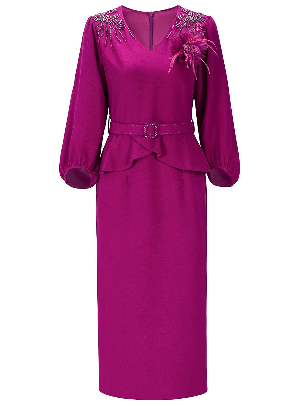 Zhili 2026 Women's New Spring Dress, Super Stylish with Hand-Applied Rhinestones, High-End Feel, Slim-Fit Mid-Length Dress - Cozy & Co. Market