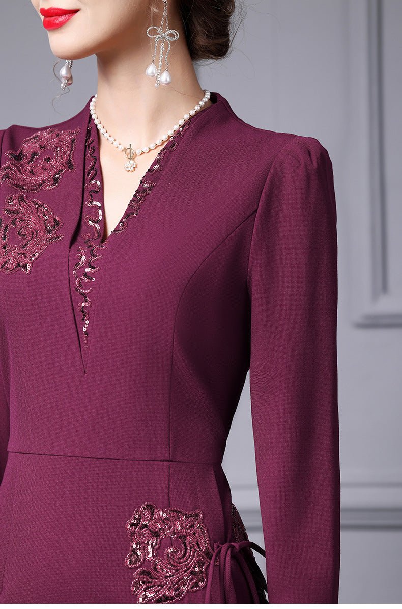 Zhili 2026 Women's New Spring Dress with a High-End Feel, Paired with a Coat, Elegant and Grand Embroidered Sequin Long Dress - Cozy & Co. Market