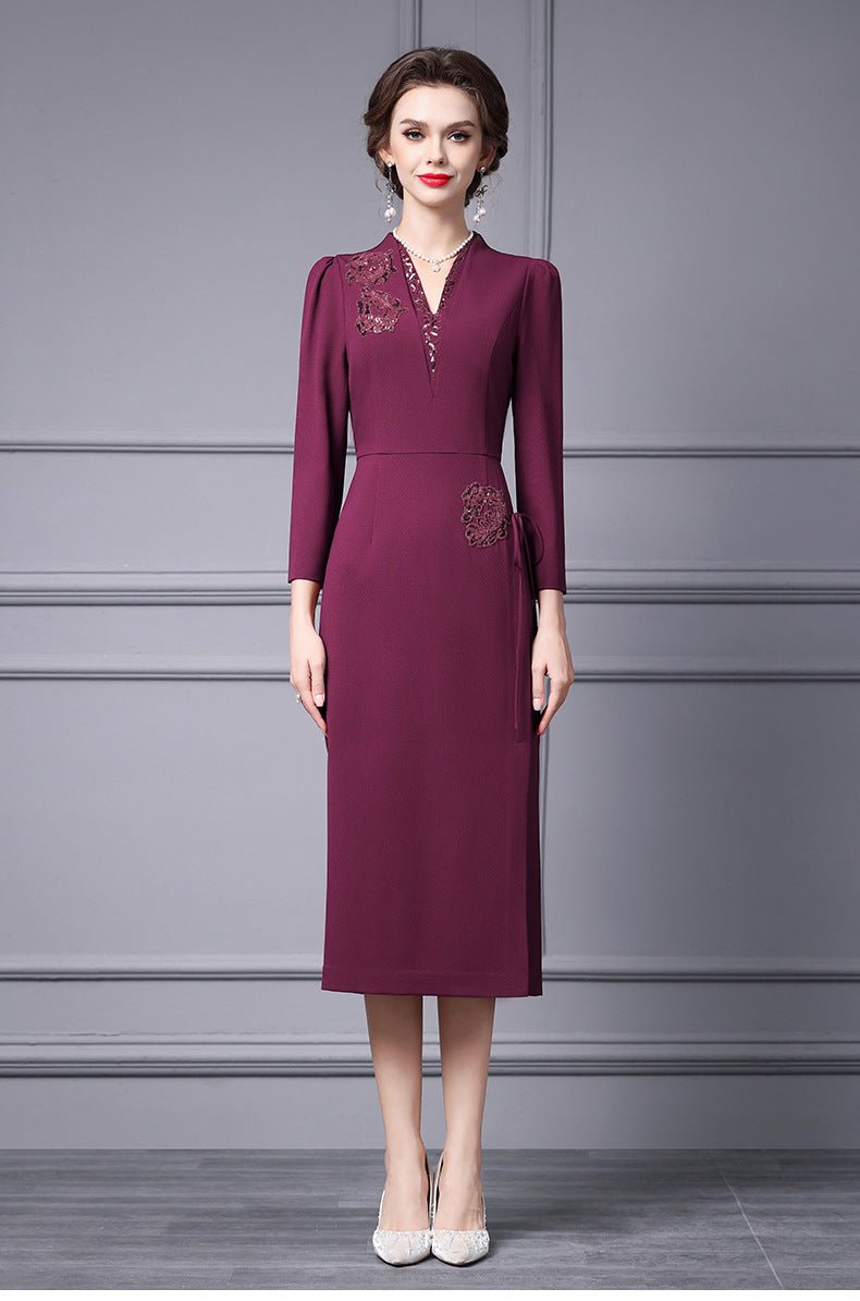 Zhili 2026 Women's New Spring Dress with a High-End Feel, Paired with a Coat, Elegant and Grand Embroidered Sequin Long Dress - Cozy & Co. Market