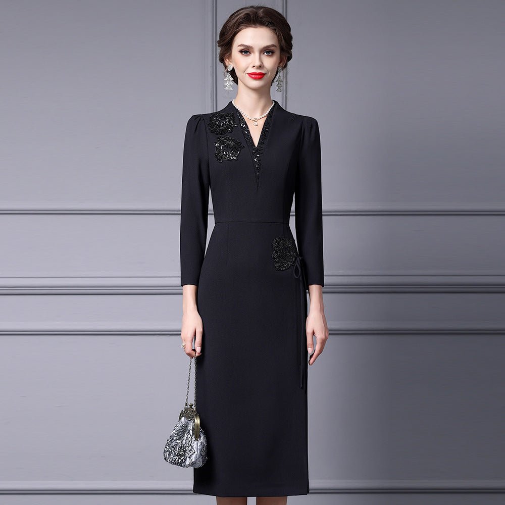 Zhili 2026 Women's New Spring Dress with a High-End Feel, Paired with a Coat, Elegant and Grand Embroidered Sequin Long Dress - Cozy & Co. Market