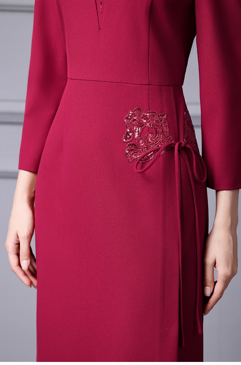 Zhili 2026 Women's New Spring Dress with a High-End Feel, Paired with a Coat, Elegant and Grand Embroidered Sequin Long Dress - Cozy & Co. Market