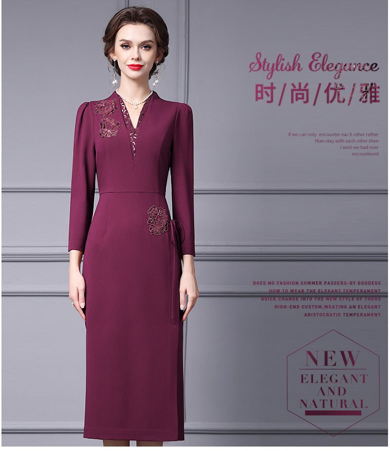 Zhili 2026 Women's New Spring Dress with a High-End Feel, Paired with a Coat, Elegant and Grand Embroidered Sequin Long Dress - Cozy & Co. Market
