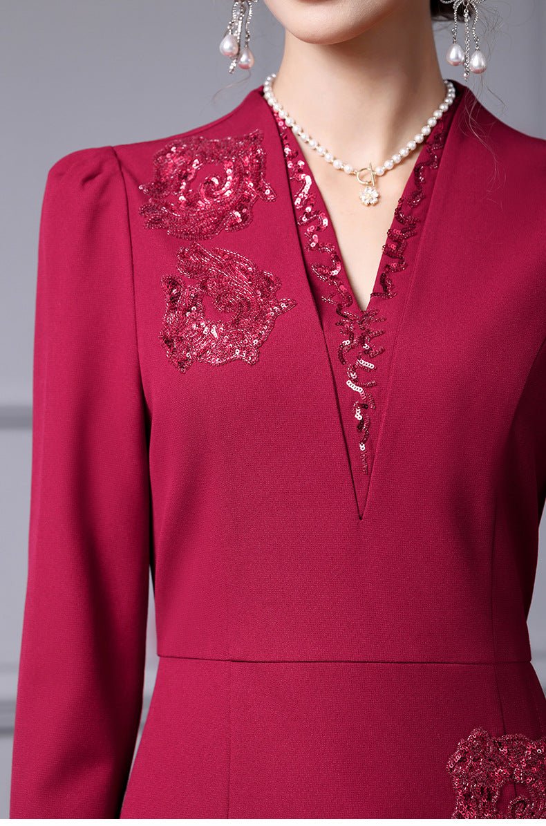 Zhili 2026 Women's New Spring Dress with a High-End Feel, Paired with a Coat, Elegant and Grand Embroidered Sequin Long Dress - Cozy & Co. Market