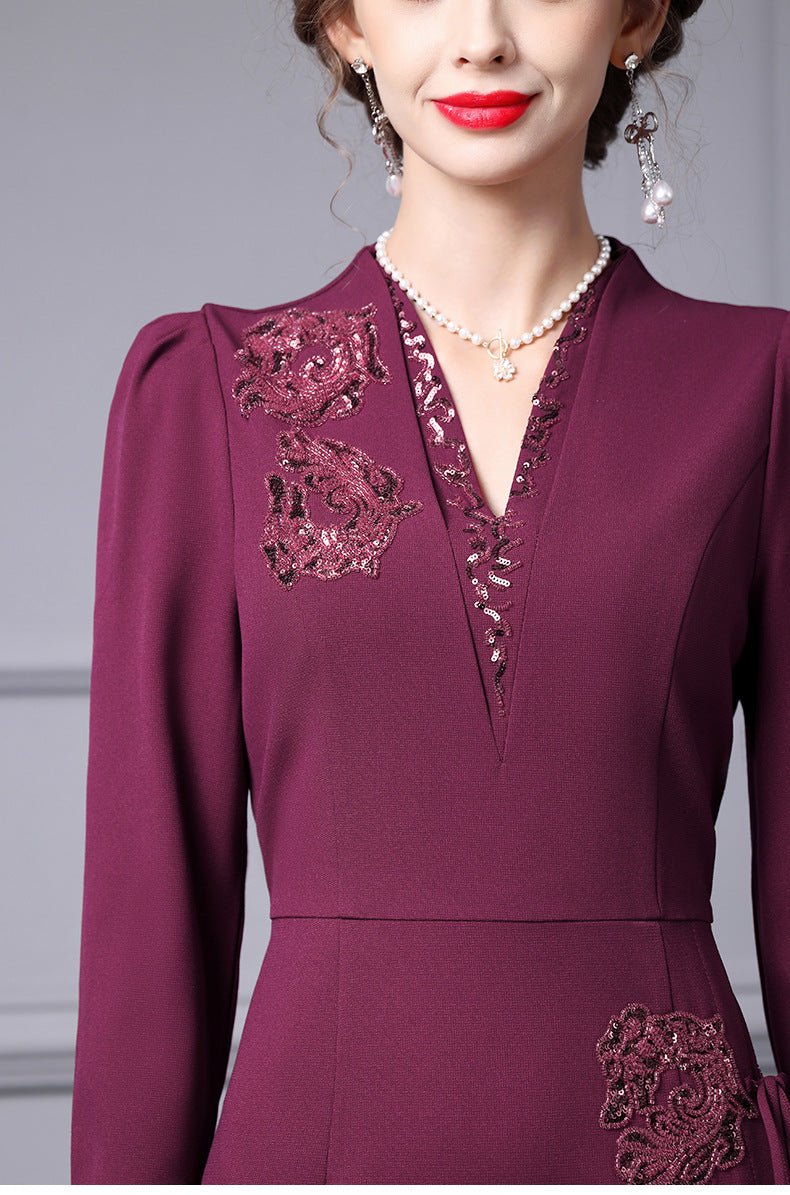 Zhili 2026 Women's New Spring Dress with a High-End Feel, Paired with a Coat, Elegant and Grand Embroidered Sequin Long Dress - Cozy & Co. Market