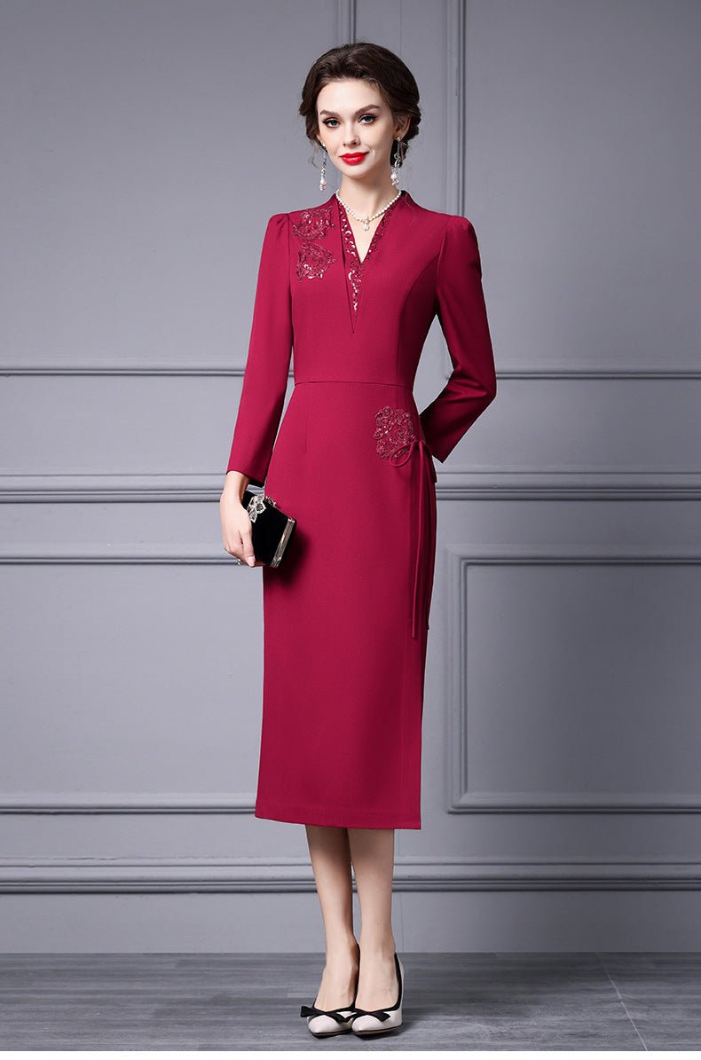 Zhili 2026 Women's New Spring Dress with a High-End Feel, Paired with a Coat, Elegant and Grand Embroidered Sequin Long Dress - Cozy & Co. Market