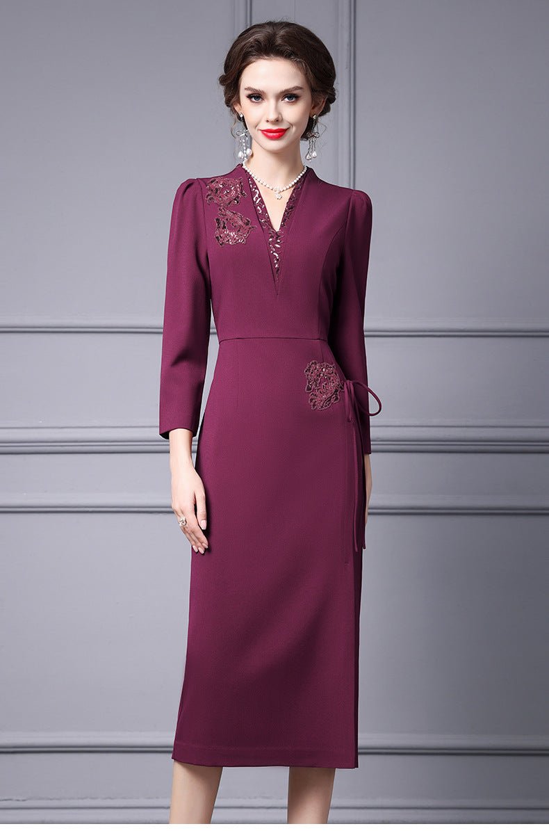 Zhili 2026 Women's New Spring Dress with a High-End Feel, Paired with a Coat, Elegant and Grand Embroidered Sequin Long Dress - Cozy & Co. Market