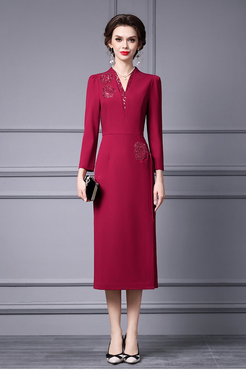 Zhili 2026 Women's New Spring Dress with a High-End Feel, Paired with a Coat, Elegant and Grand Embroidered Sequin Long Dress - Cozy & Co. Market