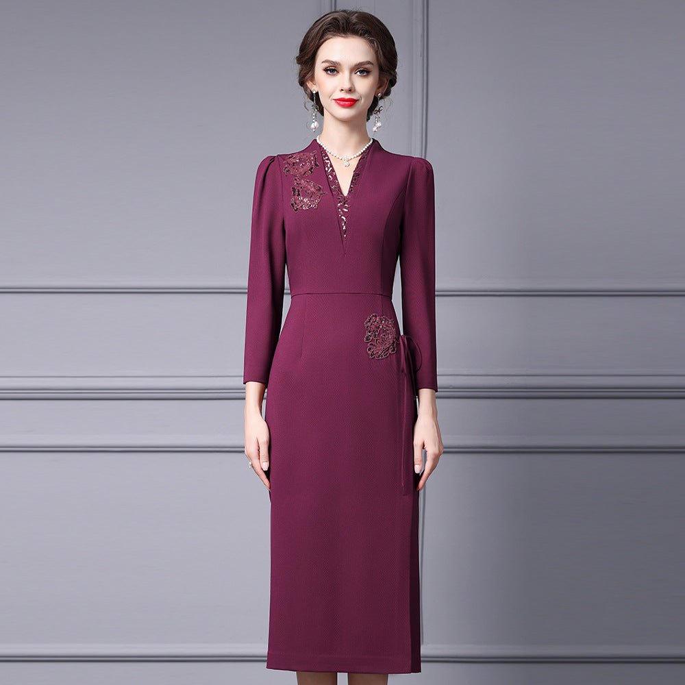 Zhili 2026 Women's New Spring Dress with a High-End Feel, Paired with a Coat, Elegant and Grand Embroidered Sequin Long Dress - Cozy & Co. Market