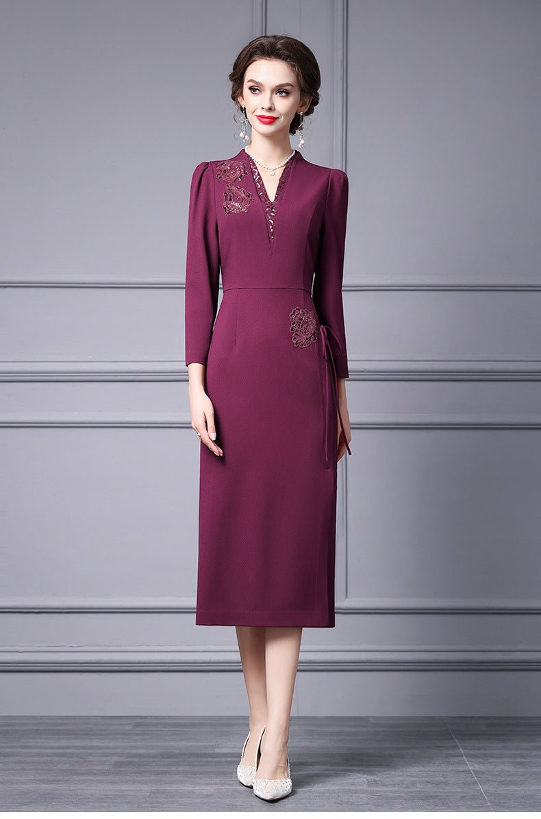 Zhili 2026 Women's New Spring Dress with a High-End Feel, Paired with a Coat, Elegant and Grand Embroidered Sequin Long Dress - Cozy & Co. Market