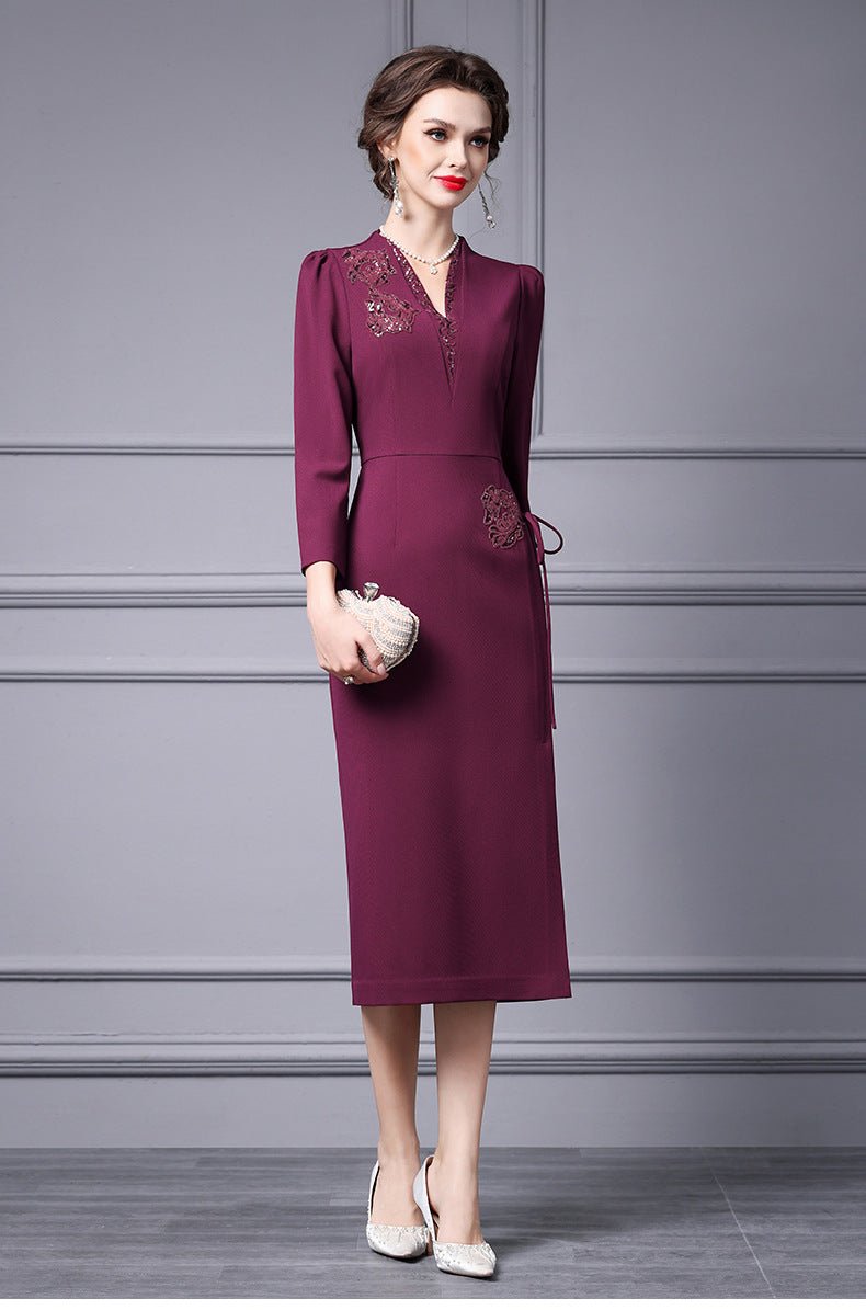 Zhili 2026 Women's New Spring Dress with a High-End Feel, Paired with a Coat, Elegant and Grand Embroidered Sequin Long Dress - Cozy & Co. Market
