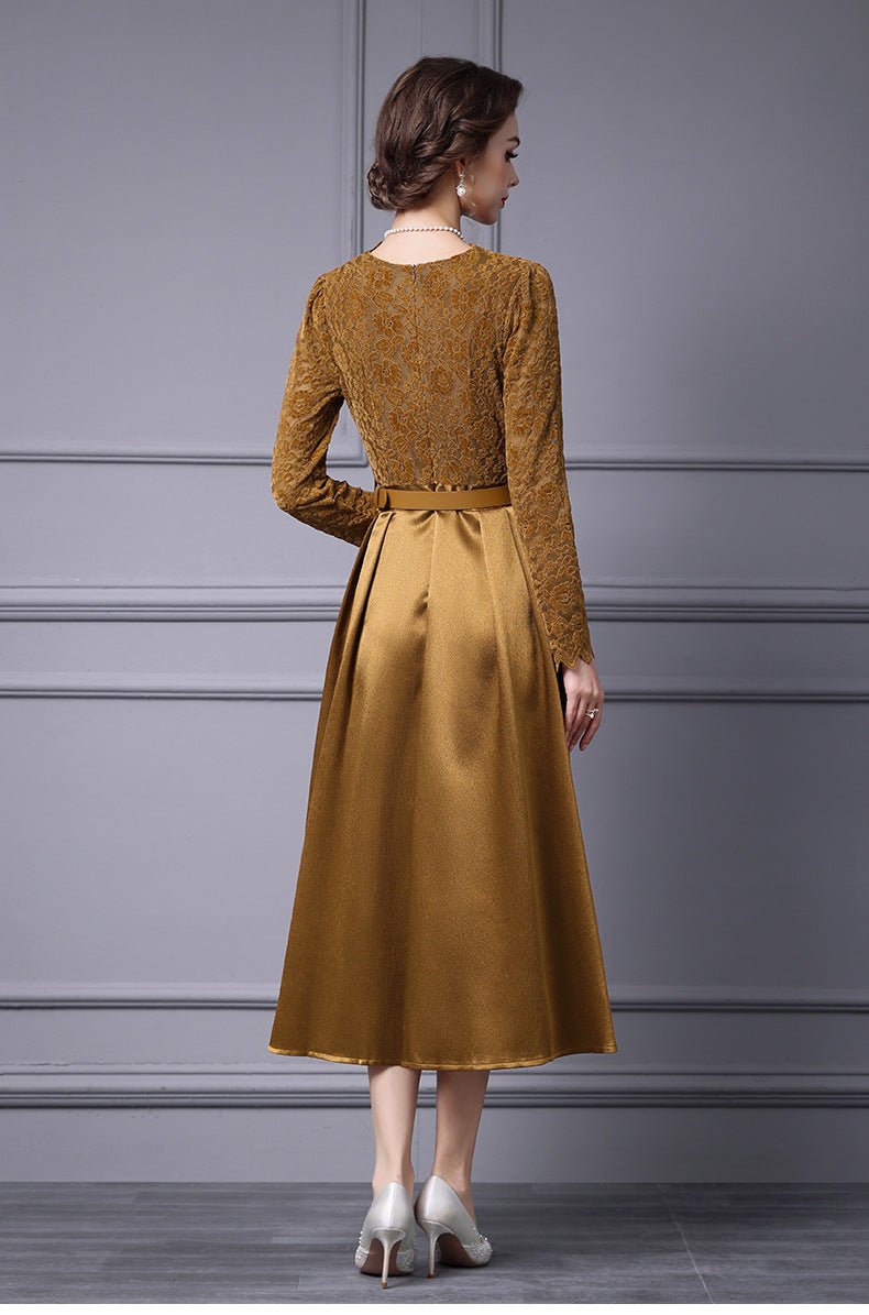Zhili Spring 2026 New Style High-End Dress with Lace Waist Belt A-Line Long Skirt That Can Be Worn with a Coat - Cozy & Co. Market