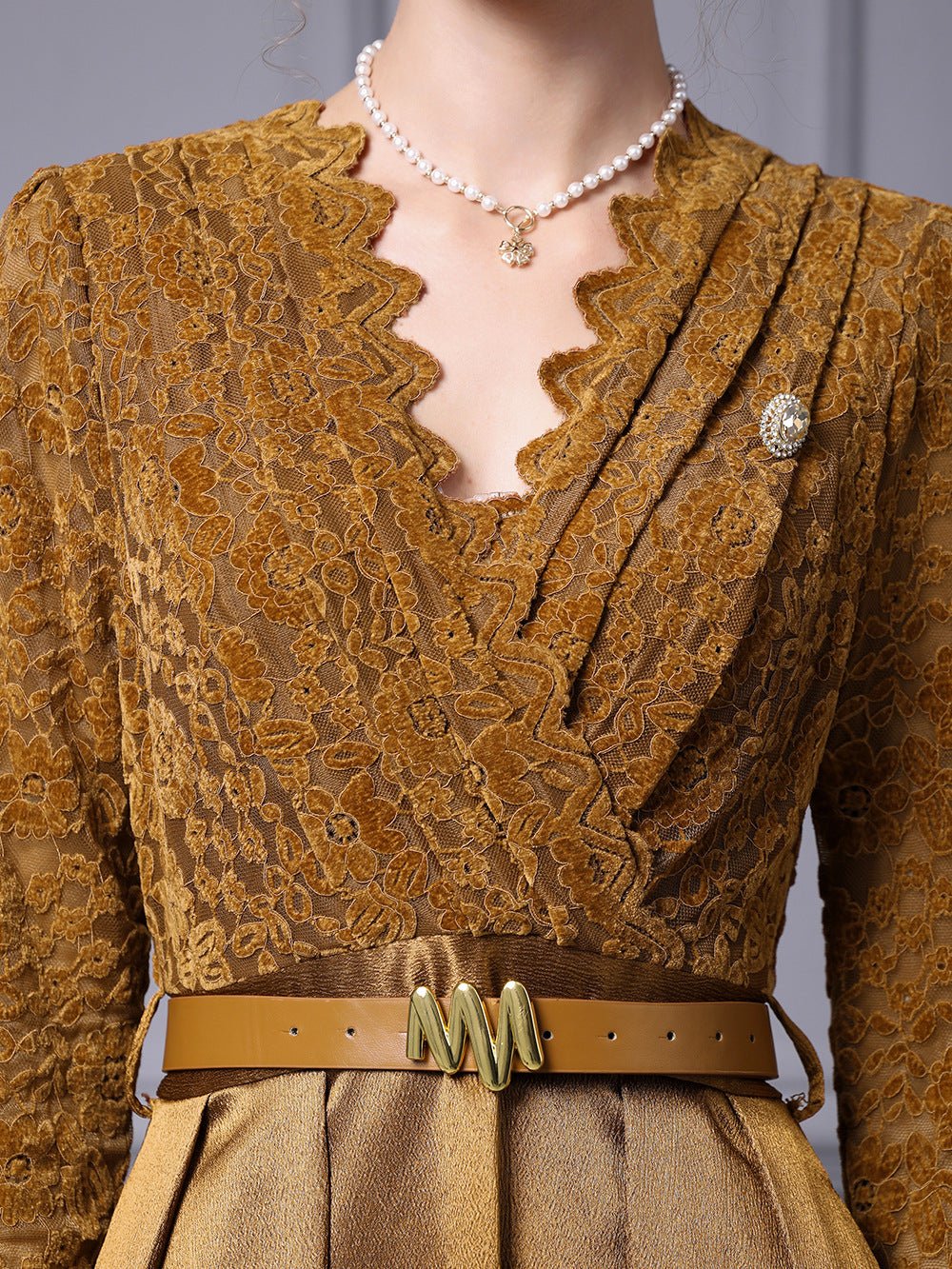 Zhili Spring 2026 New Style High-End Dress with Lace Waist Belt A-Line Long Skirt That Can Be Worn with a Coat - Cozy & Co. Market