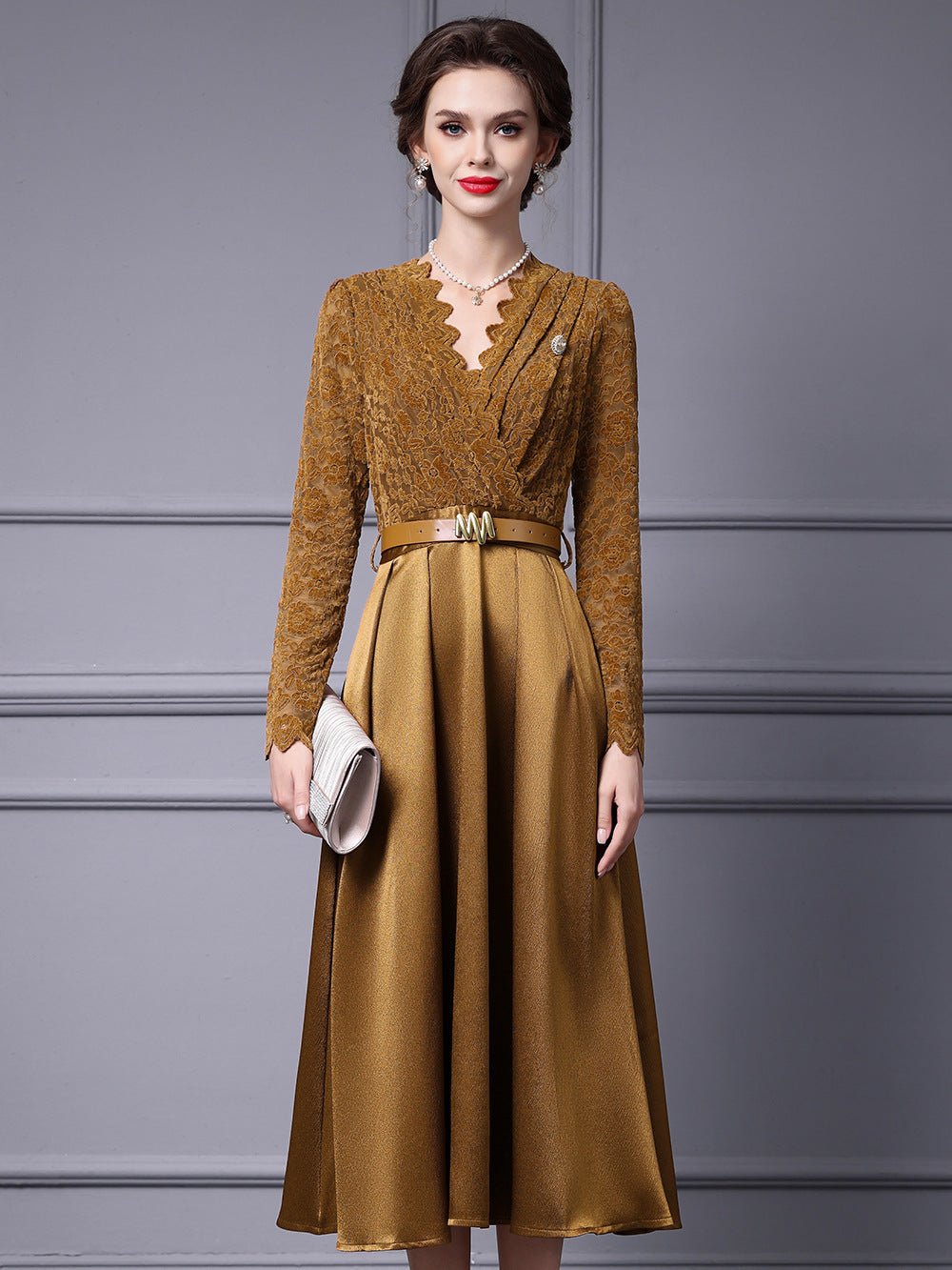Zhili Spring 2026 New Style High-End Dress with Lace Waist Belt A-Line Long Skirt That Can Be Worn with a Coat - Cozy & Co. Market