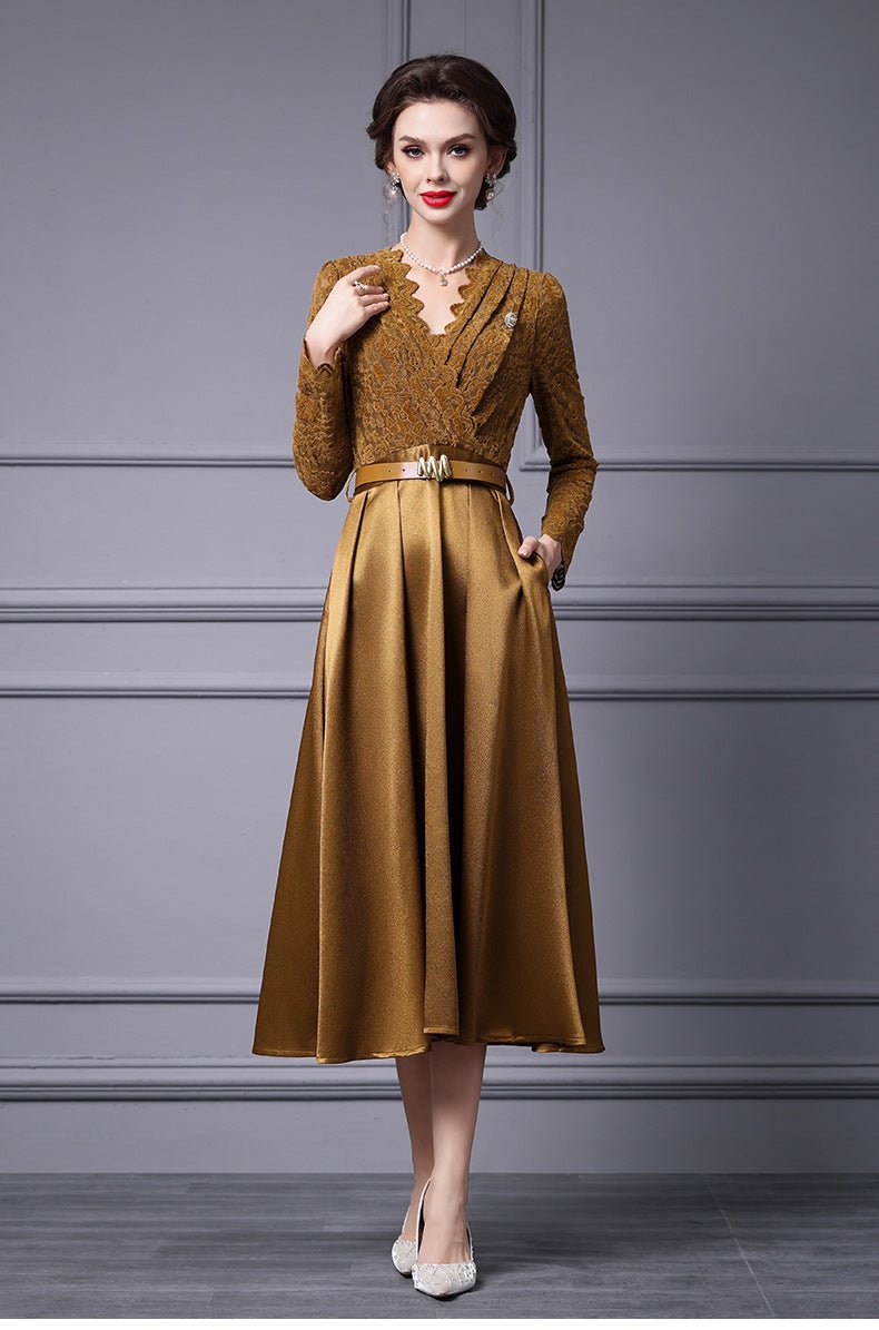 Zhili Spring 2026 New Style High-End Dress with Lace Waist Belt A-Line Long Skirt That Can Be Worn with a Coat - Cozy & Co. Market