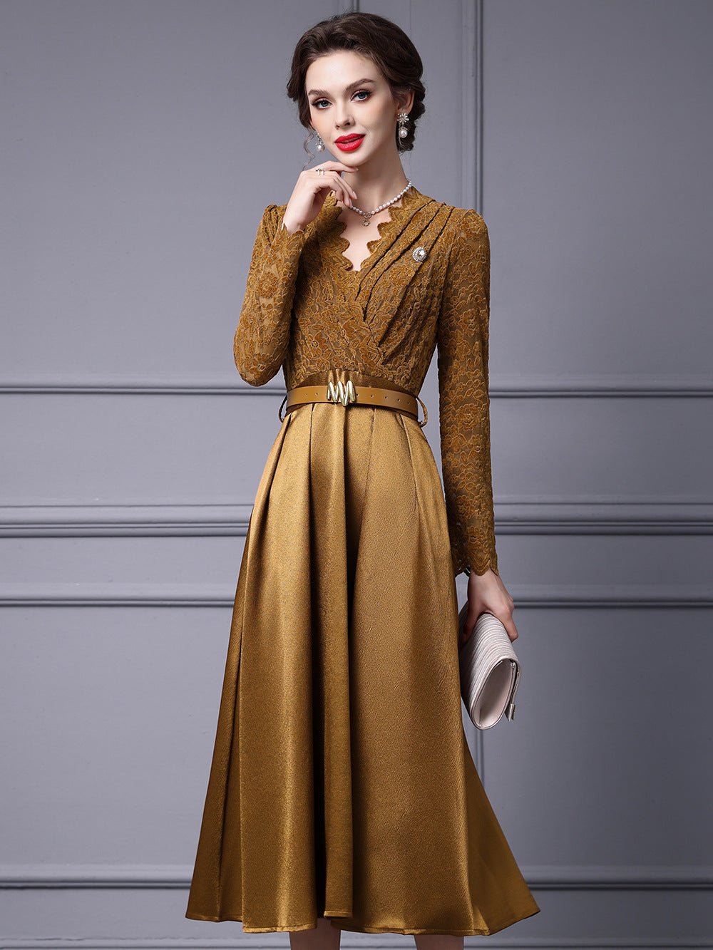 Zhili Spring 2026 New Style High-End Dress with Lace Waist Belt A-Line Long Skirt That Can Be Worn with a Coat - Cozy & Co. Market