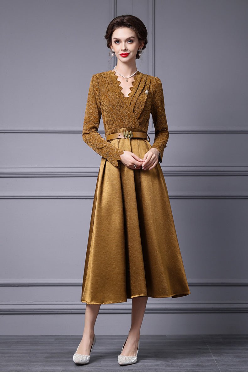 Zhili Spring 2026 New Style High-End Dress with Lace Waist Belt A-Line Long Skirt That Can Be Worn with a Coat - Cozy & Co. Market