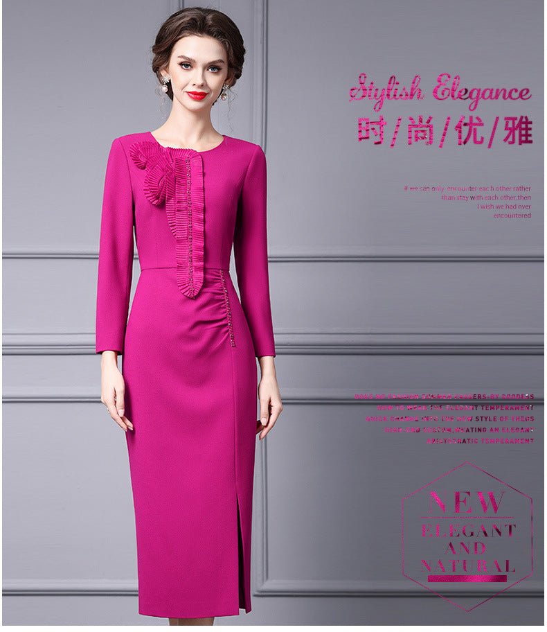 Zhili Spring Long Dress with a High-End Feel, Stylish for Important Occasions, Age-Reducing, High-End, Slim-Fit, Long-Sleeve Dress, New Model - Cozy & Co. Market