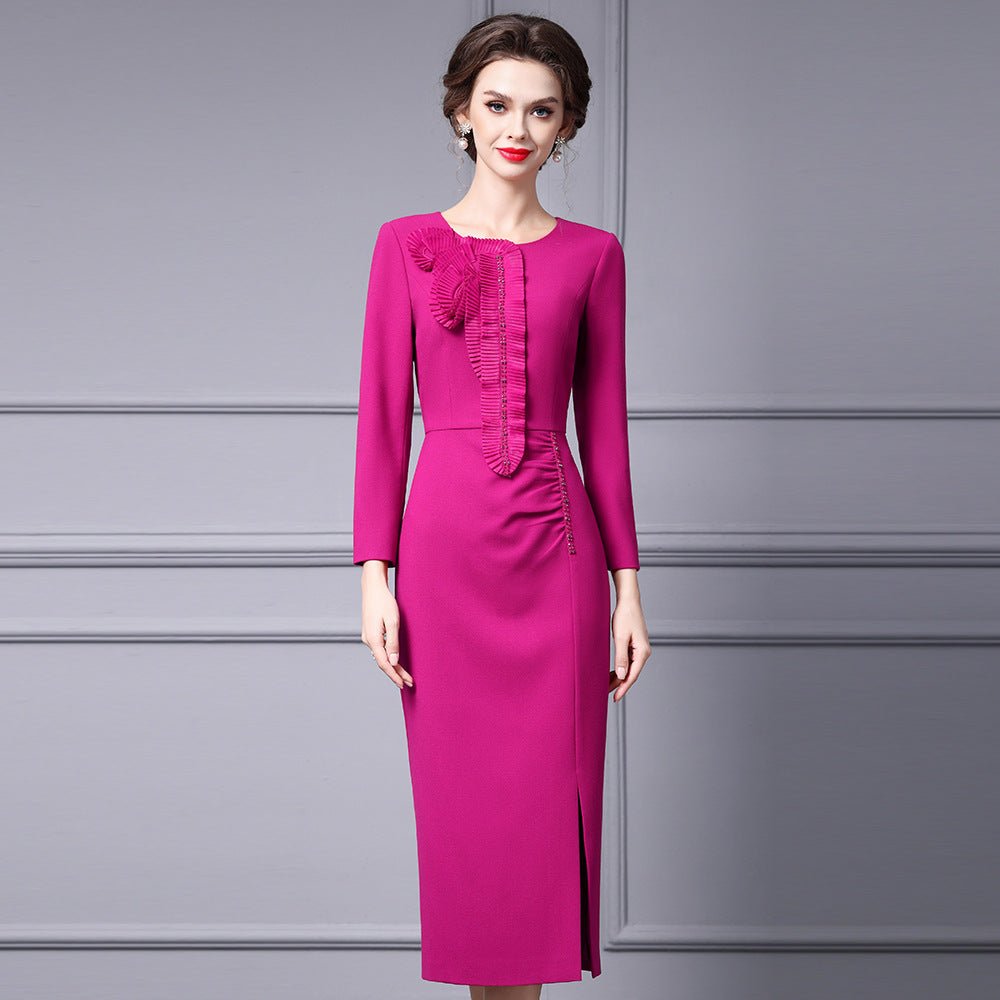 Zhili Spring Long Dress with a High-End Feel, Stylish for Important Occasions, Age-Reducing, High-End, Slim-Fit, Long-Sleeve Dress, New Model - Cozy & Co. Market