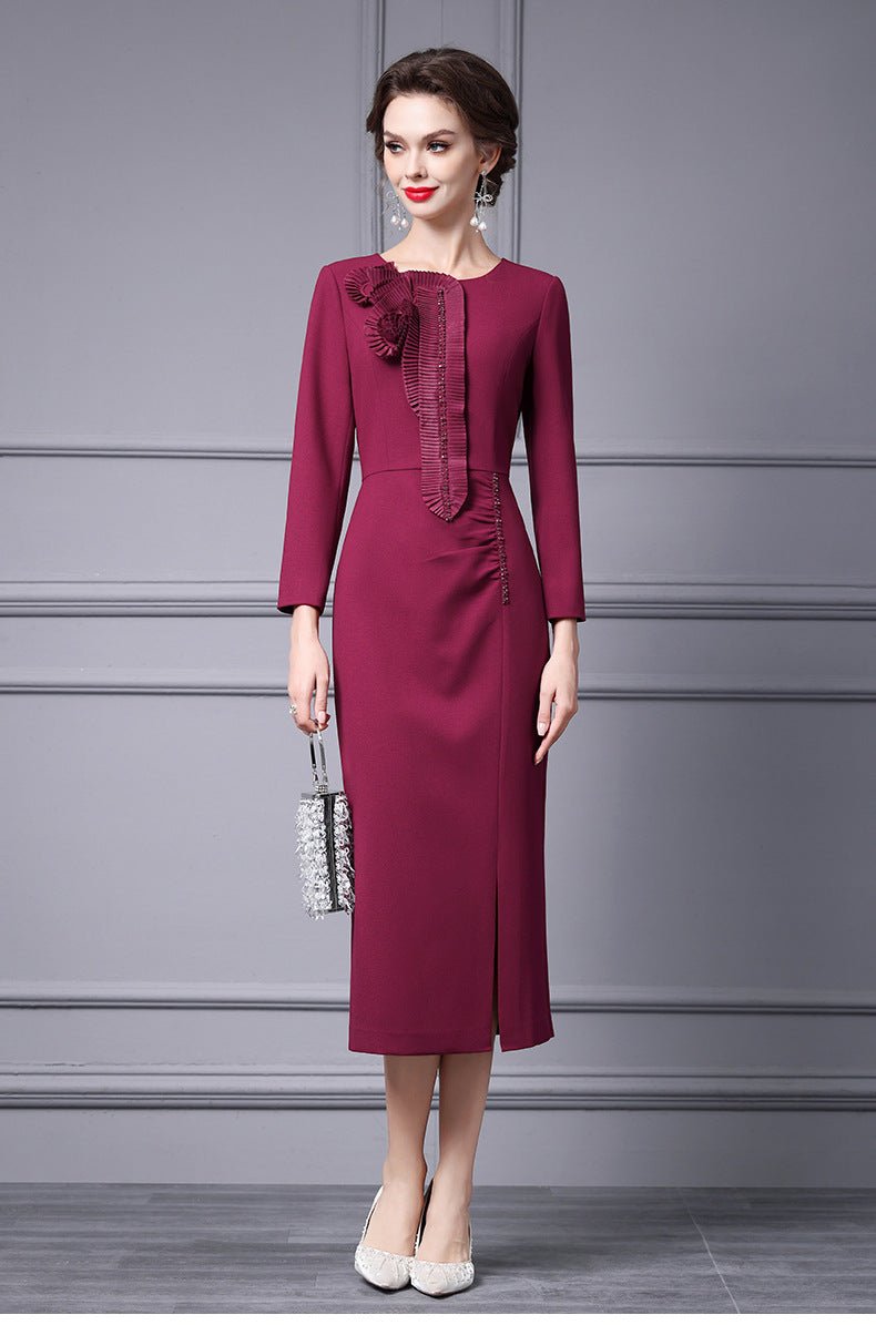 Zhili Spring Long Dress with a High-End Feel, Stylish for Important Occasions, Age-Reducing, High-End, Slim-Fit, Long-Sleeve Dress, New Model - Cozy & Co. Market