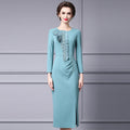 Zhili Spring Long Dress with a High-End Feel, Stylish for Important Occasions, Age-Reducing, High-End, Slim-Fit, Long-Sleeve Dress, New Model - Cozy & Co. Market