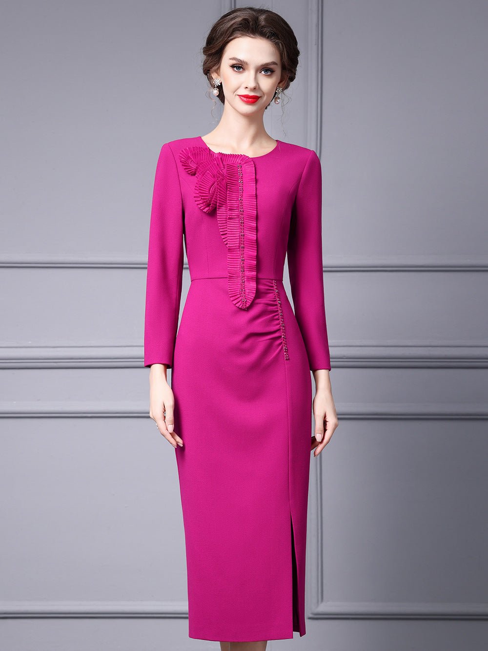 Zhili Spring Long Dress with a High-End Feel, Stylish for Important Occasions, Age-Reducing, High-End, Slim-Fit, Long-Sleeve Dress, New Model - Cozy & Co. Market