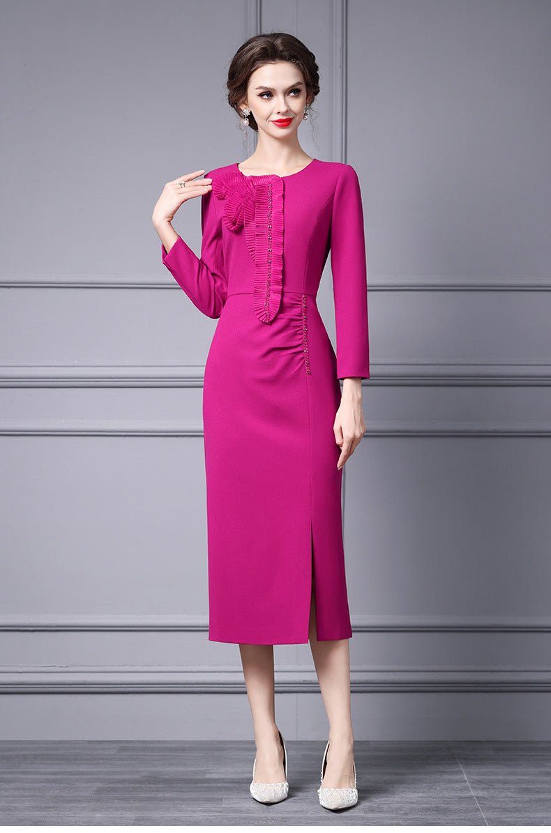 Zhili Spring Long Dress with a High-End Feel, Stylish for Important Occasions, Age-Reducing, High-End, Slim-Fit, Long-Sleeve Dress, New Model - Cozy & Co. Market