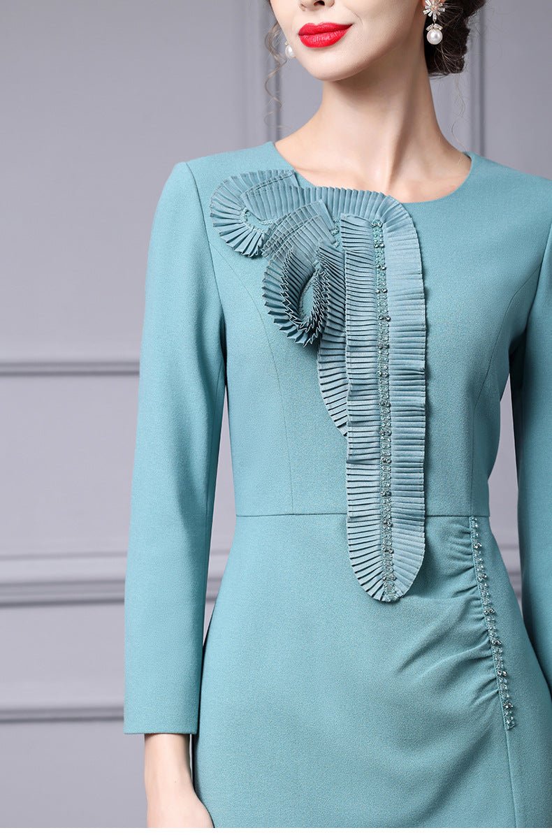 Zhili Spring Long Dress with a High-End Feel, Stylish for Important Occasions, Age-Reducing, High-End, Slim-Fit, Long-Sleeve Dress, New Model - Cozy & Co. Market