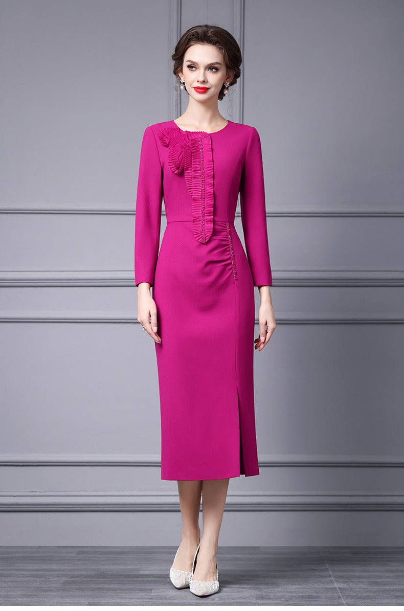Zhili Spring Long Dress with a High-End Feel, Stylish for Important Occasions, Age-Reducing, High-End, Slim-Fit, Long-Sleeve Dress, New Model - Cozy & Co. Market