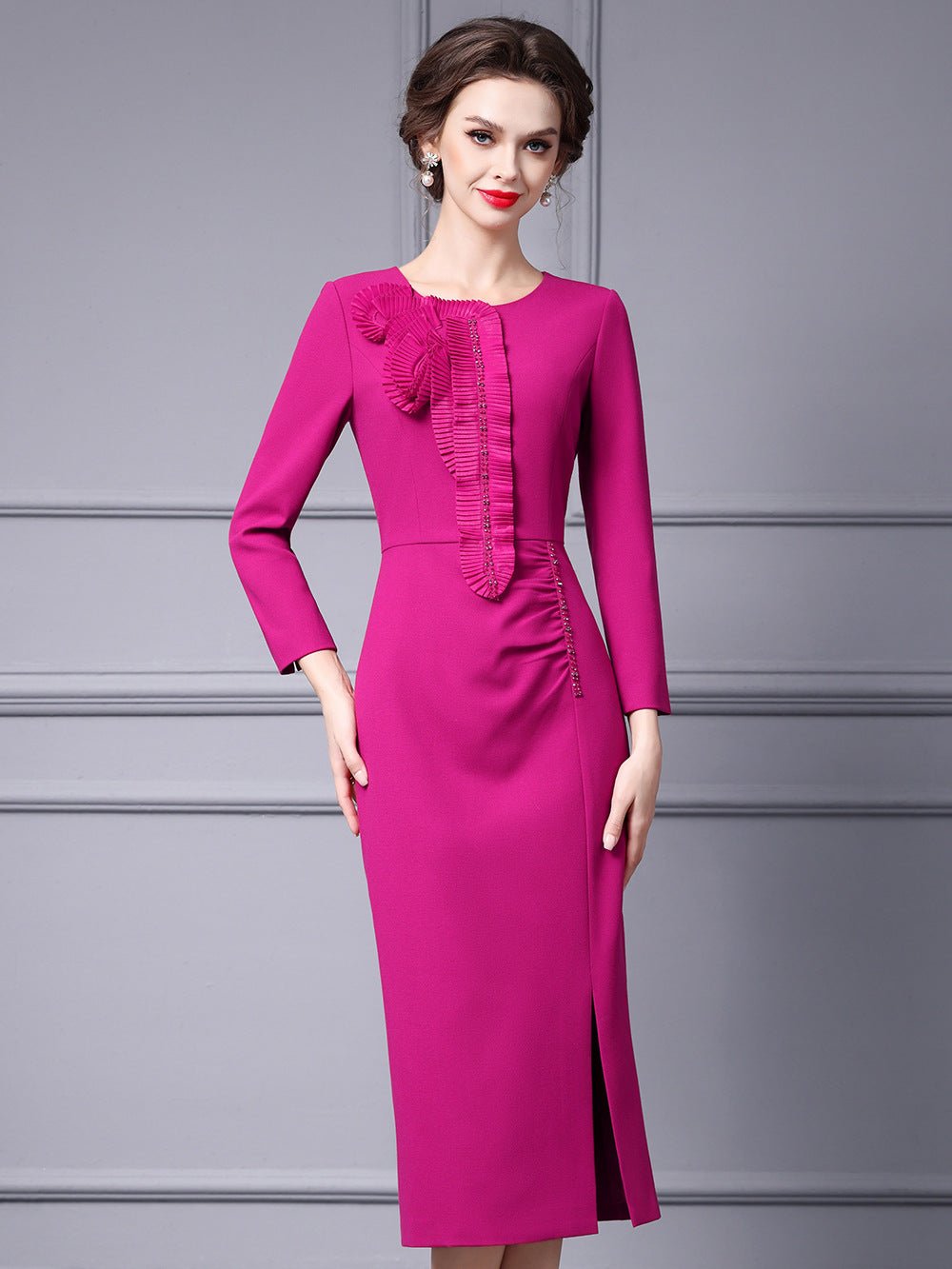 Zhili Spring Long Dress with a High-End Feel, Stylish for Important Occasions, Age-Reducing, High-End, Slim-Fit, Long-Sleeve Dress, New Model - Cozy & Co. Market
