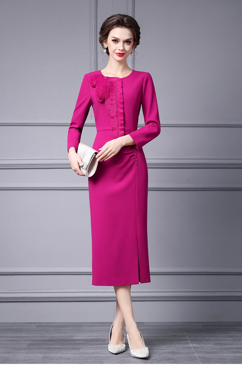 Zhili Spring Long Dress with a High-End Feel, Stylish for Important Occasions, Age-Reducing, High-End, Slim-Fit, Long-Sleeve Dress, New Model - Cozy & Co. Market