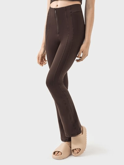 Zipper Detail High Waist Active Pants - Cozy & Co. Market