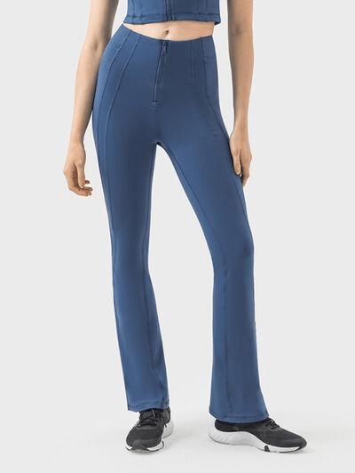 Zipper Detail High Waist Active Pants - Cozy & Co. Market