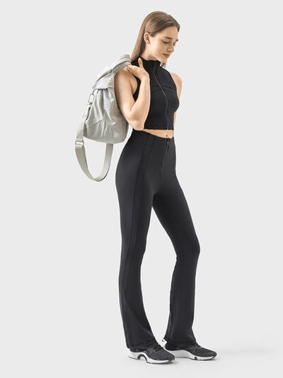 Zipper Detail High Waist Active Pants - Cozy & Co. Market