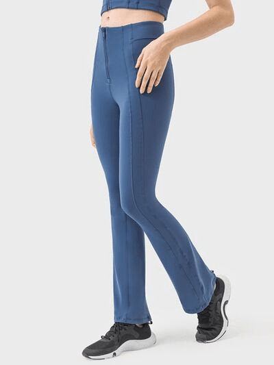 Zipper Detail High Waist Active Pants - Cozy & Co. Market