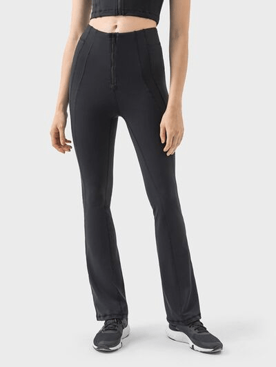 Zipper Detail High Waist Active Pants - Cozy & Co. Market