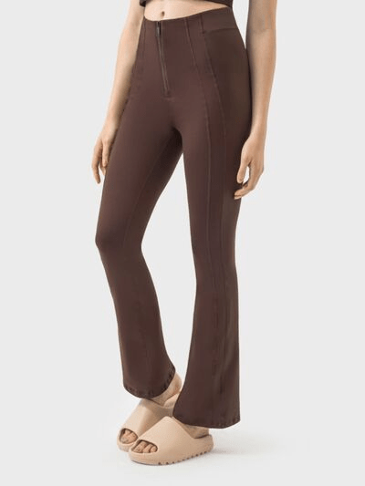 Zipper Detail High Waist Active Pants - Cozy & Co. Market